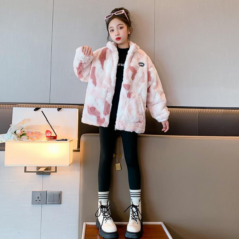 

Повседневное пальто для девочек, зимнее детское утепленное флисовое пальто