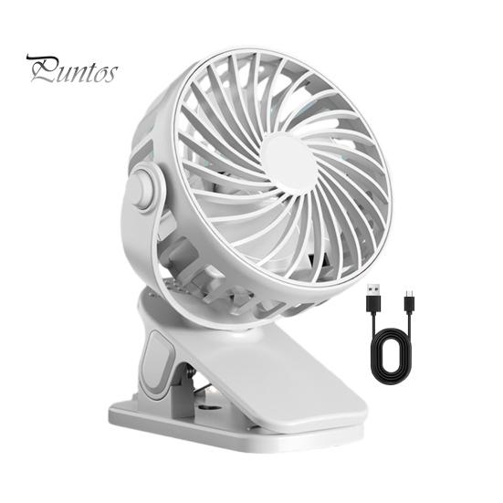 Quiet Desk Fan Portable Clip-on Fan, Built in Night Light, Adjustable 3 Speed, USB Rechargeable Bathroom Ventilation with 720-degree Rotation, Silent