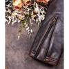 Chinese Size Vintage Men Genuine Leather Jacket Tea Core Cowhide Thickness 1.6mm Tanned Oil Waxed Real Leather Jacket Heavy Thick