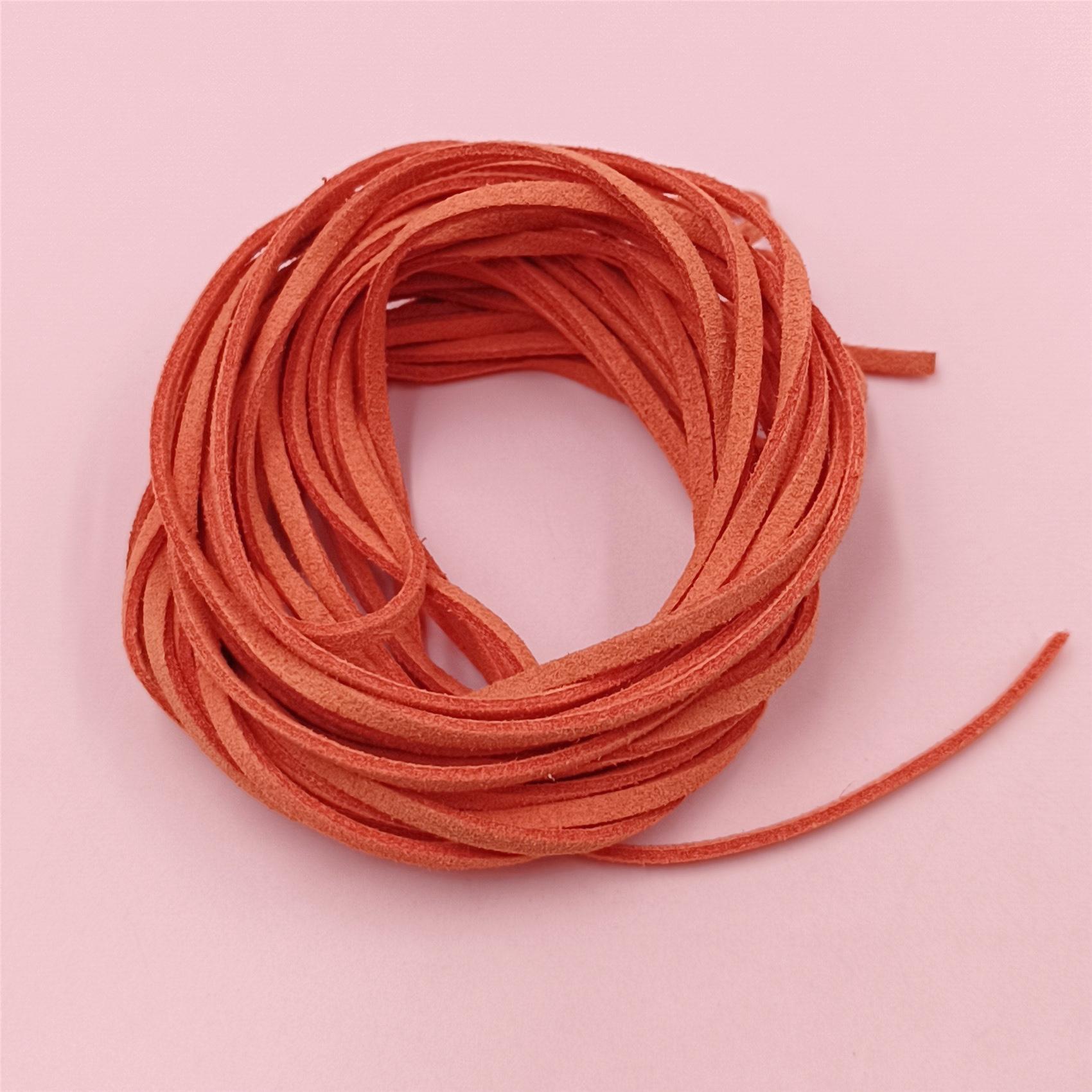 

4,5 м 1,5 мм многоцветная замшевая бархатная веревка нить кружево изготовление ювелирных изделий кожаная веревка кожаный шнур своими руками плоская искусственная замшевая кожа веревка бусины оранжевый