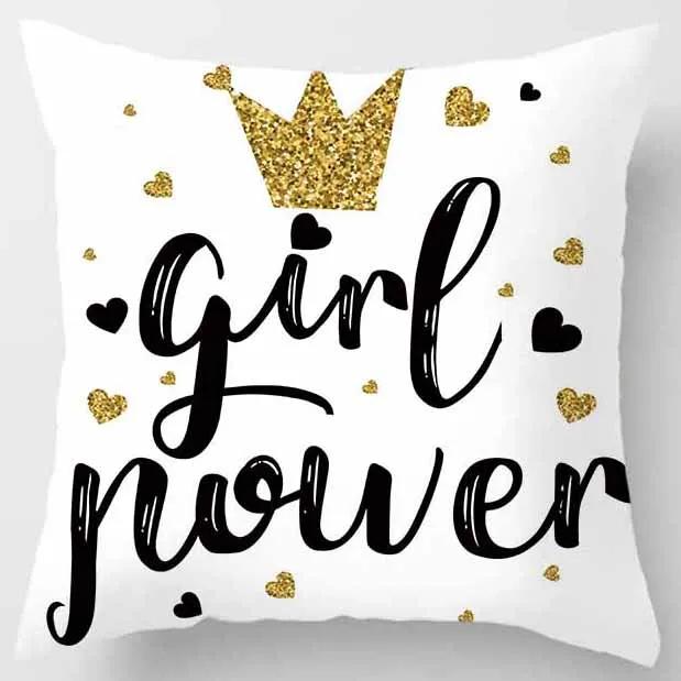 Yellow and Pink Pattern Square Pillowcase Home Decoration Cushion Cover