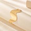 Exaggerated Wavy Ripple Streamline Open Bangle