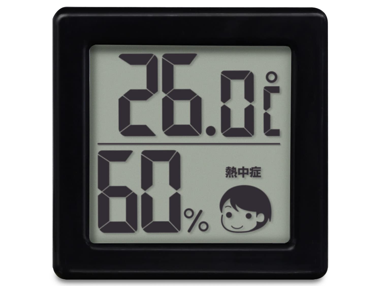 

Dretec Thermometer/Hygrometer, Black, Large Screen, Digital, Heatstroke and Influenza Prevention, Compact, O-257BK (Black)
