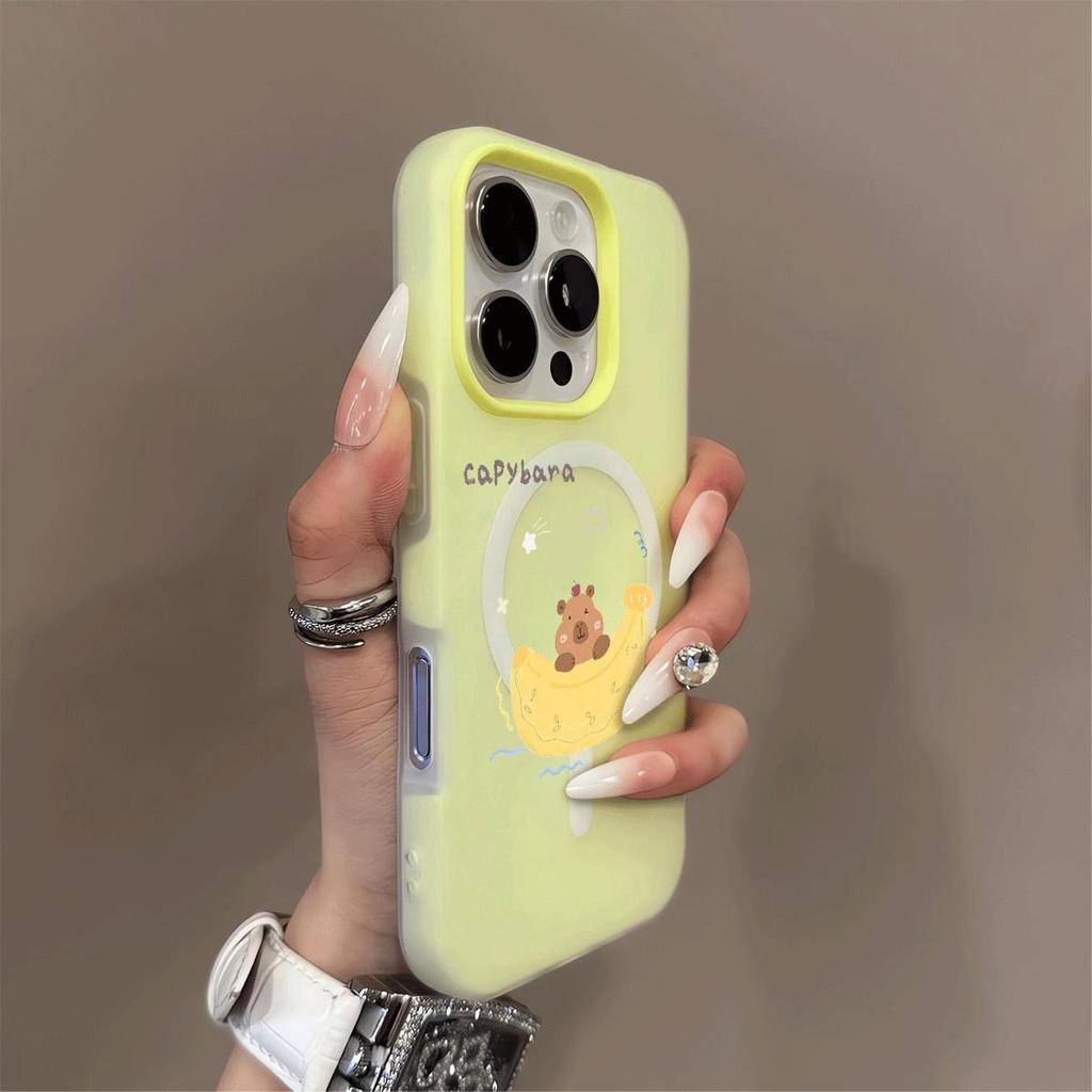 Magnetic Jelly 2-in-1 Phone Case for Apple Double Layer Phone Case Strong Magnetic All-inclusive Cartoon Cute Phone Case for Women