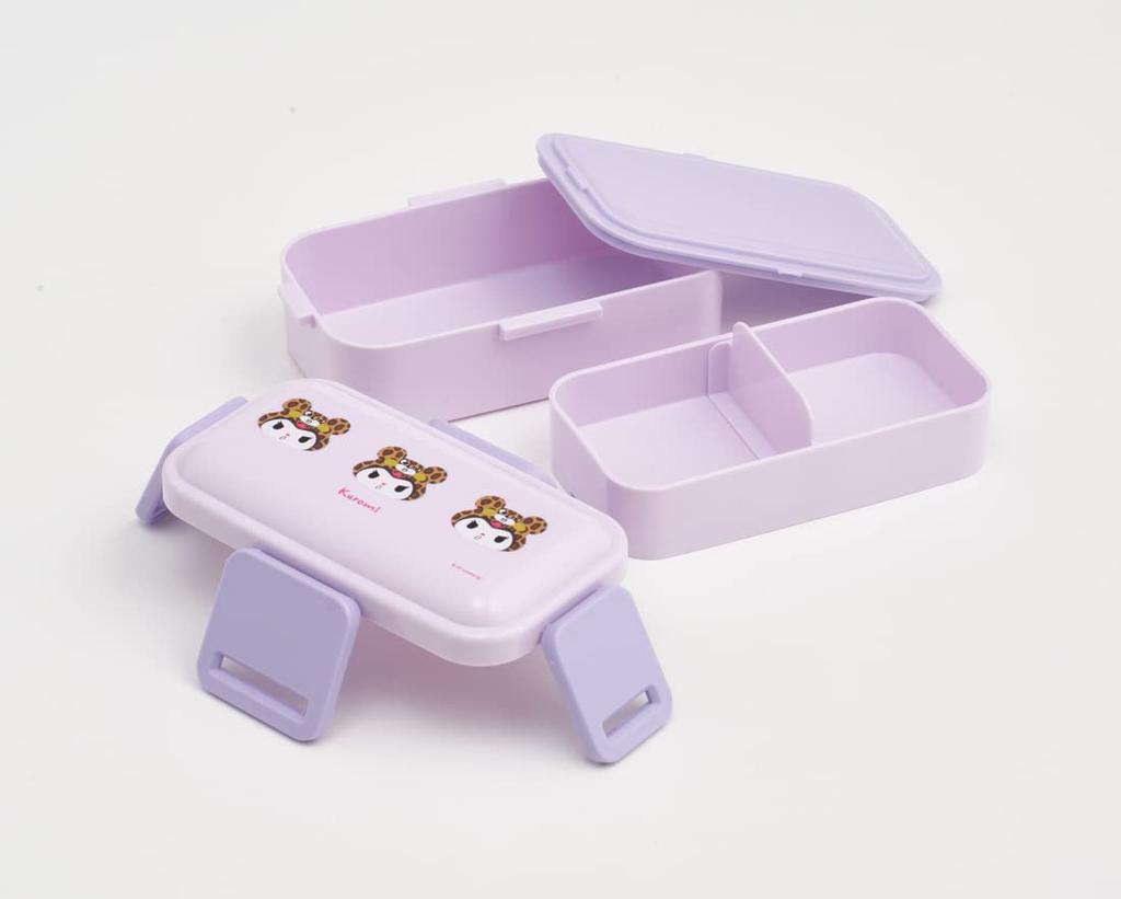 Skater Bento Box Kuromi Headgear Sanrio 600ml Antibacterial Softly Served Lid 2 Tier For Women Made in Japan Dome-Shaped PFLW4AG-A