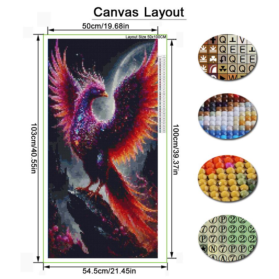 Red Phoenix Large Size Diamond Painting New Collection Animals Big Bird Diy Full Drill Rhinestone Embroidery Mosaic Cross Stitch Kits