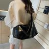 New Autumn Style PU Shoulder and Crossbody Bags Solid Shiny Zipper Large Capacity Versatile Bags