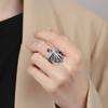 Exaggerated Women Finger Rings Zinc Zinc Alloy Enamel Retro Ring Adjustable Open Rings  Punk