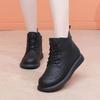 Polarowe zagęszczone skórzane buty codzienne miękka podeszwa krótkie buty Martin moda casual bawełniane buty jesień i zima retro buty dla mamy buty damskie