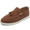 Scarpe Casual da Uomo alla Moda Pelle Scamosciata Uomo Mocassini con Nappe in Stile Classico Britannico Mocassini Uomo Flats da Guida per Esterno