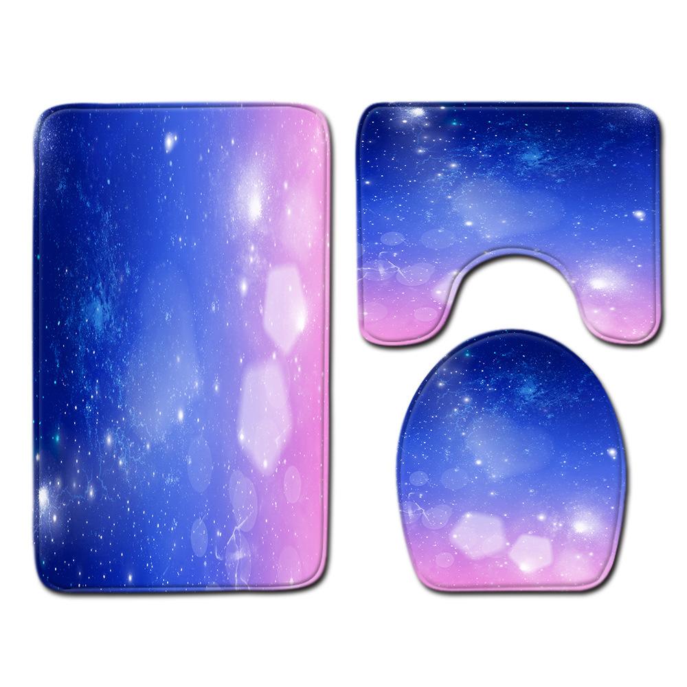 Gradual Change Pattern Toilet Floor Mat Three-Piece Bathroom Three-Piece Carpet Door Mat