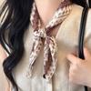 Hair Scarf Vintage Brown Polka Dot Floral Print Square Headscarf Hairbands Bandana Headbands for Women Girl Hair Accessories 1pc