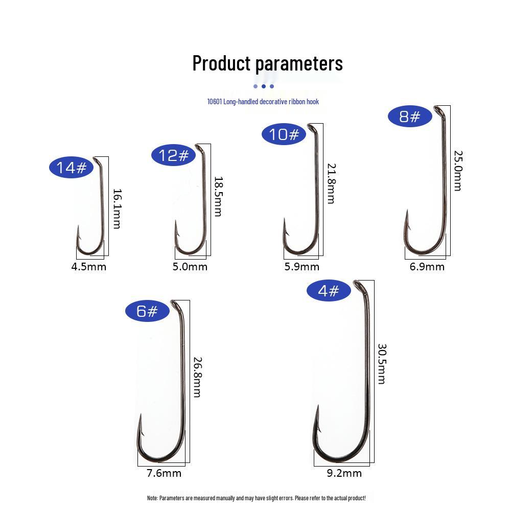 

Long-Handled Barbed Streamer Fly Lure with Hook 10# (10 pcs/pack)