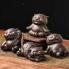 1pcs Purple Clay Tea Pet Can Be Raised Exquisite Tea Set Accessories Table and Tiger Ornaments Handmade and Cute