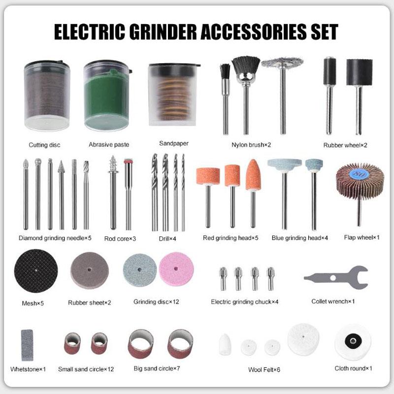 188pcs Electric Mill Accessories Grinding Head Set Cutting Grinding and Polishing Grinding Wheel Grinding Head Woodworking Tools