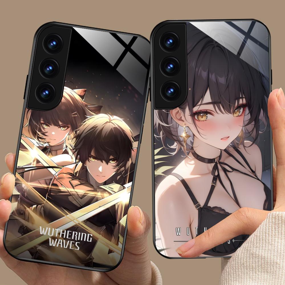 Wuthering Waves Rover Glass Mobile Phone Case for Samsung Galaxy A56 55 54 53 52 51 36 35 34 23 16 15 5G Colorful Cover