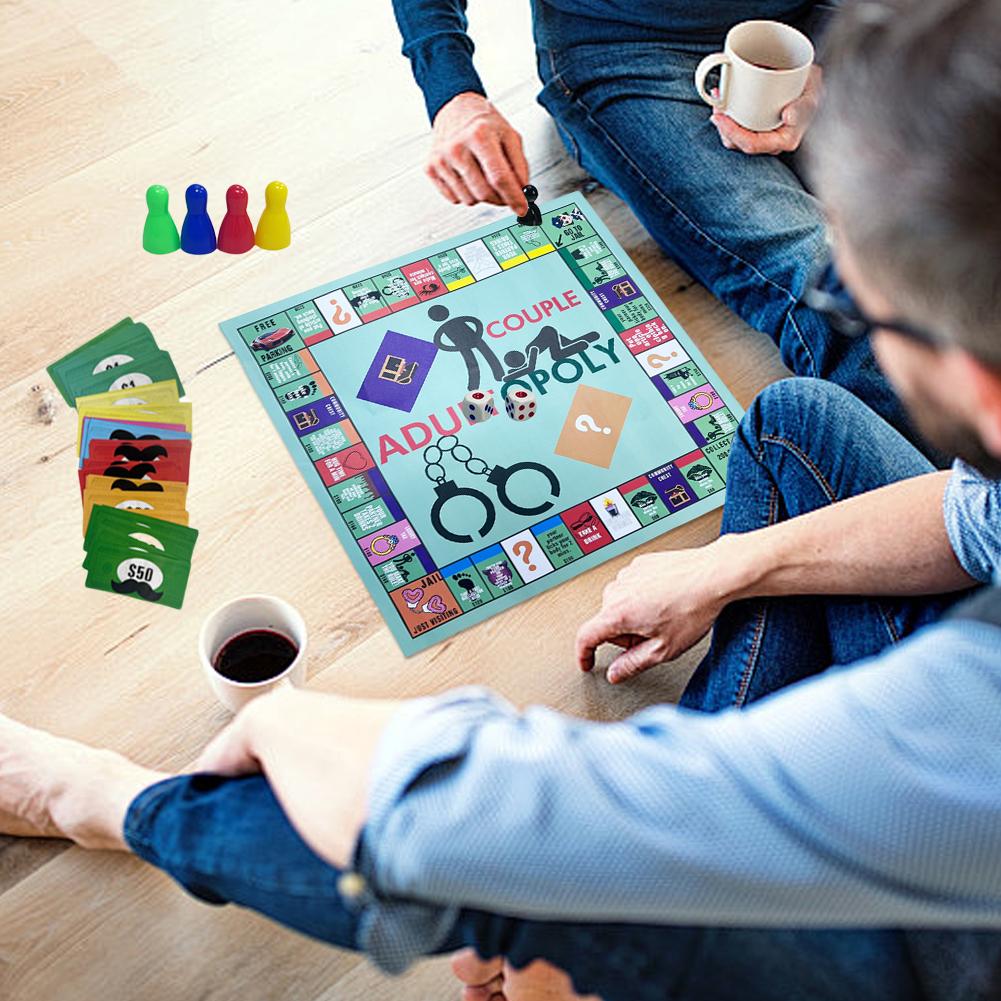 Tragbares Lustiges Adultopoly Brettspiel Pärchen Date Night Interaktives Beziehungs-Kartenspiel Valentinstagsgeschenke für Ihn Sie Party-Spielzeug