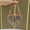 Love Heart Handheld Small Bag - Fashion Beaded Chain Bag - Evening Party Bag