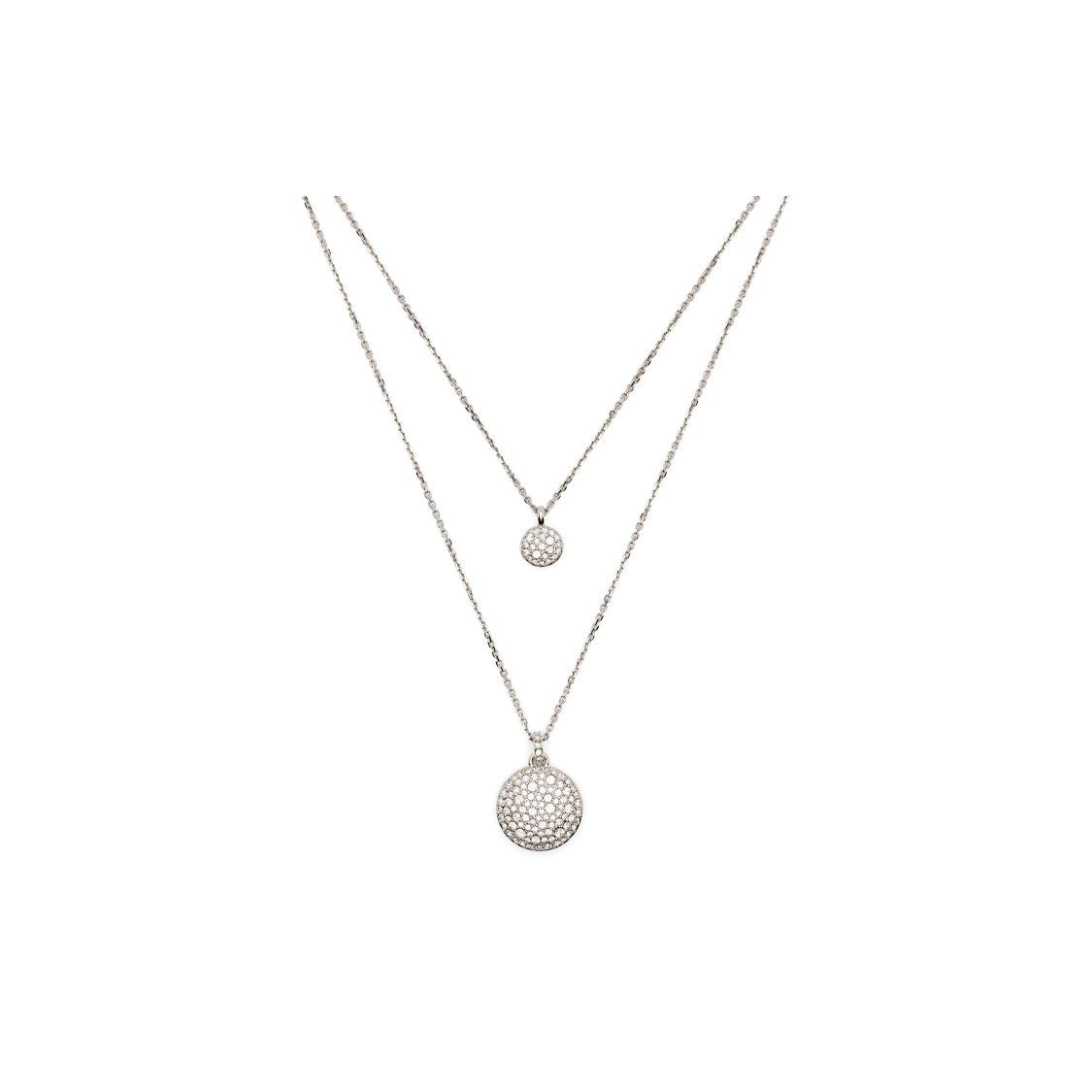 Swarovski Sublima Logo Design Brass Plated Silver Rhodium Crystal Necklace Women necklace 5684244 Box (Random Color)