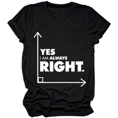 GAQEUWR Christian Shirt for Women, Yes I'am Always Right Psalm 46_10 T-Shirt, Bible Verse Short Sleeve Tops