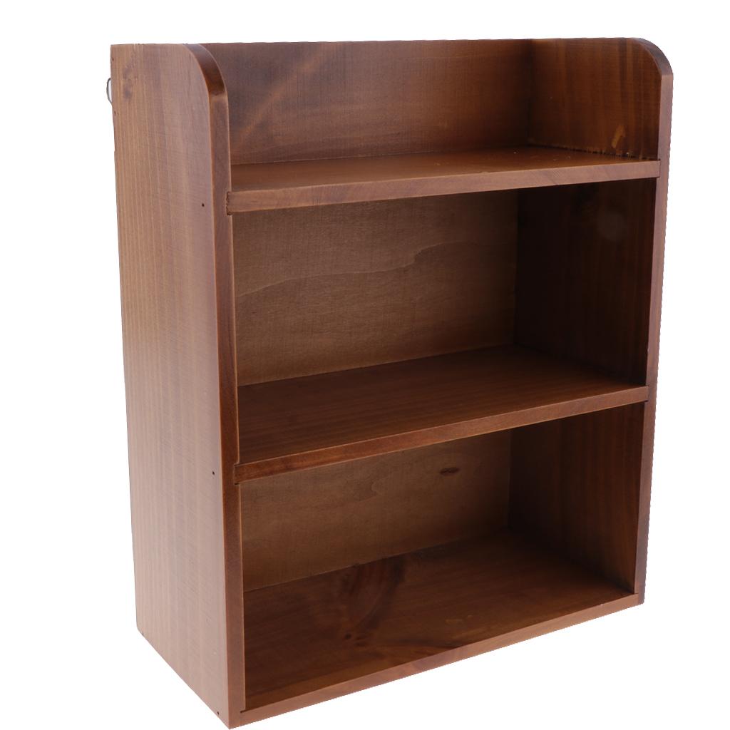 Wandmontierte Holz-Aufbewahrungsbox Regal Mehrzweck-Organizer Bücherregal für Schreibtisch und Wohnzimmer
