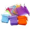 50 buc/lot pungi de ambalare pentru bijuterii multicolore 7 * 9 11 * 16 15 * 20 cm pungi din organza cadou depozitare pungi cu șnur de nuntă en-gros