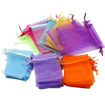 50pcs/Lot Multicolor Jewelry Packaging Bag 7*9 11*16 15*20cm Organza Bags Gift Storage Wedding Drawstring Pouches Wholesales