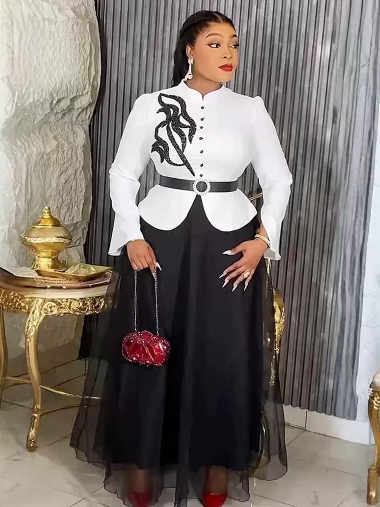 Miyake Pleats Plus Size Irregular Top & Elegant Skirt Set