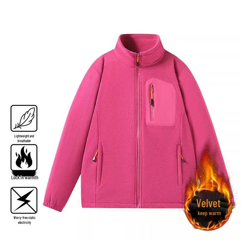 2025 Men's Windproof Fleece Jacket, Thickened Stand Collar, Warm Lining, Customizable and Available for Group Purchase