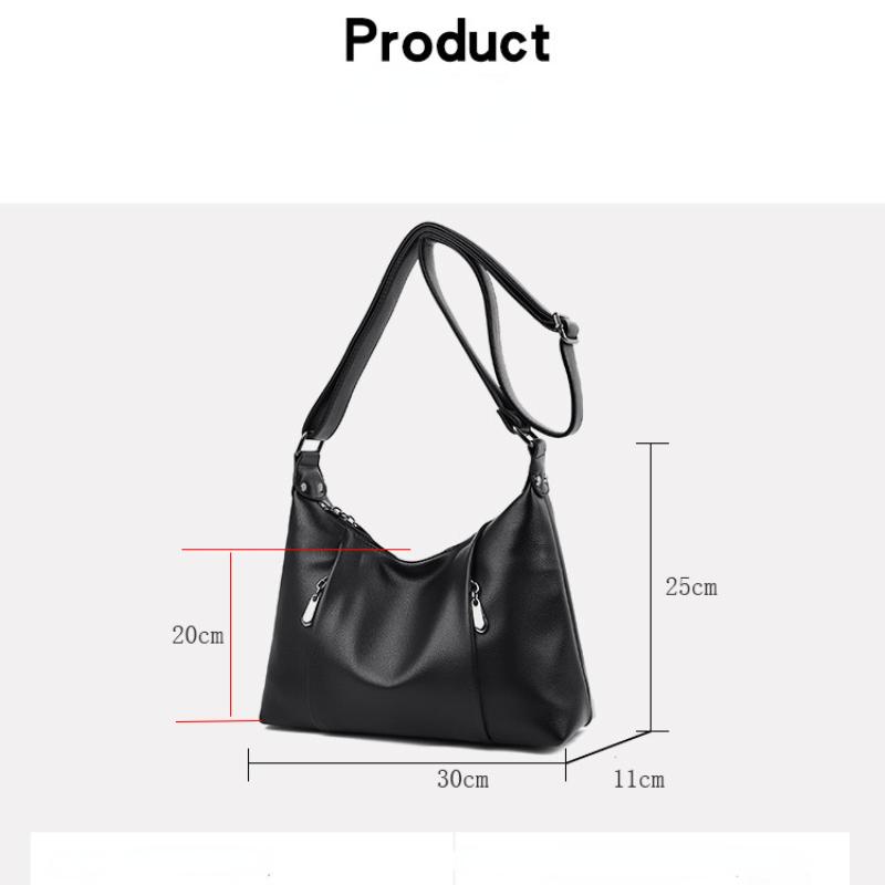 Damen-Schultertasche aus weichem Leder, Messenger-Tasche, inklusive Geldbörse und Kartenpaket