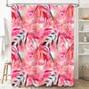 Watercolor Floral Shower Curtain Pink Black Print Modern Home Decor Bathroom Set for Bathtub Made with High-Quality Fabric