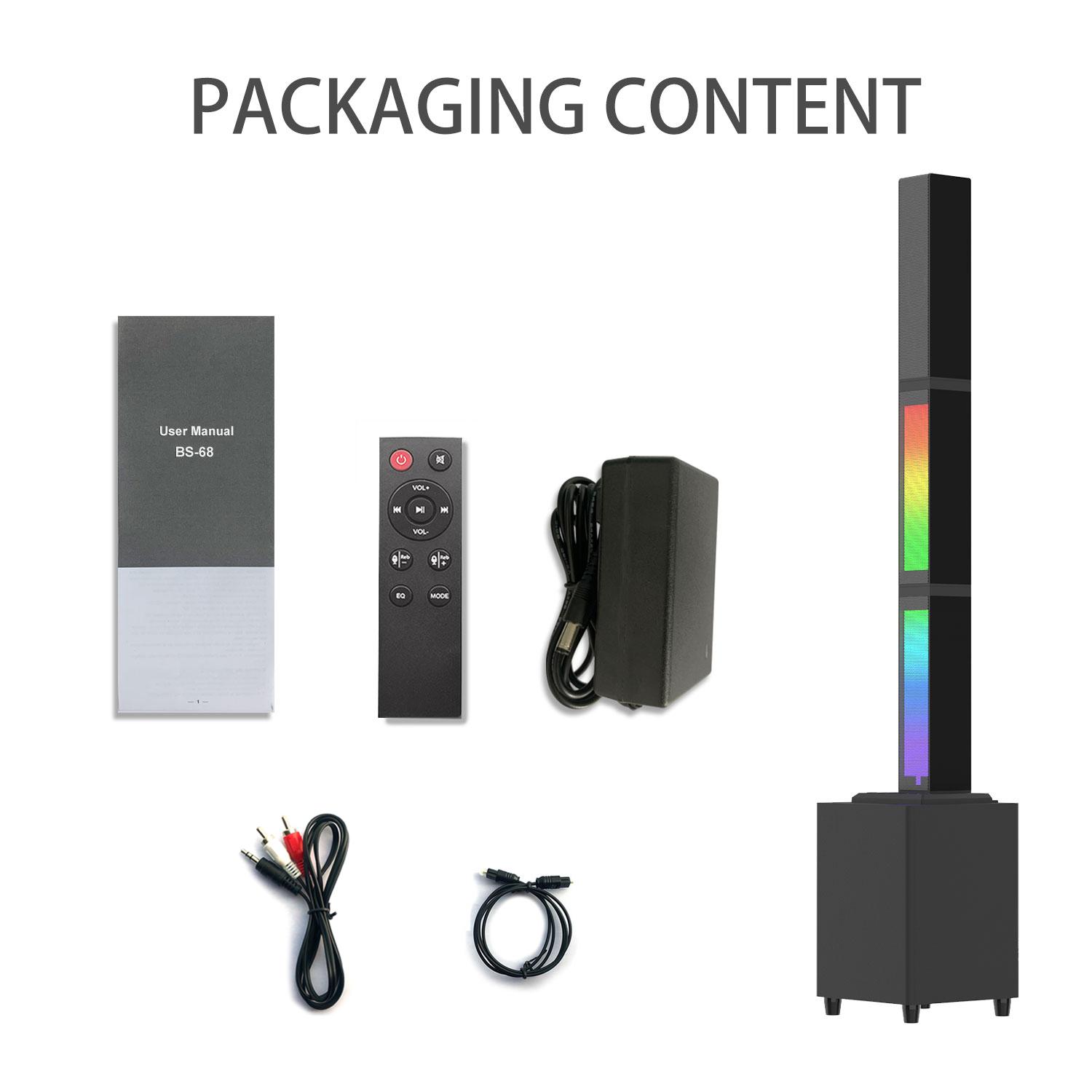 

Bluetooth Soundbar Проводной стерео домашний кинотеатр с объемным звучанием, телевизионная система с дистанционным управлением, RGB-световое шоу, динамический стереодинамик с мощным звуком чёрный