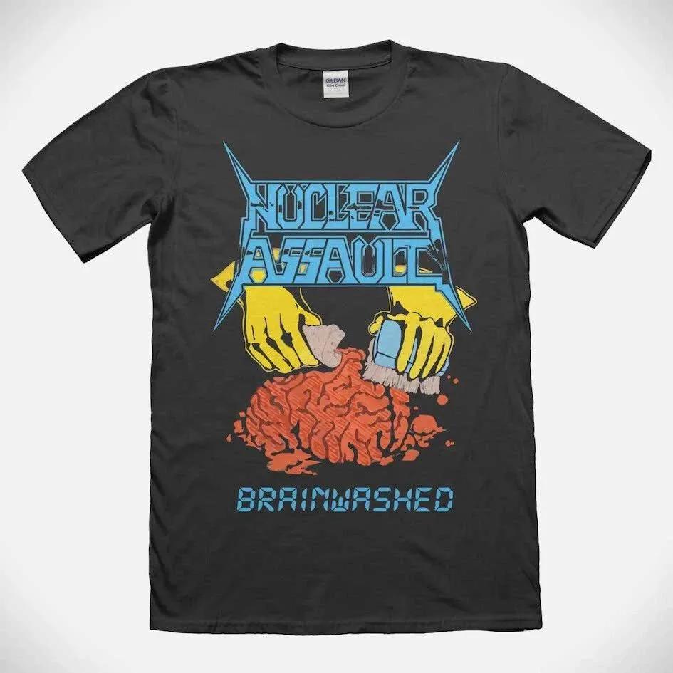 Unisex Short Sleeve Crew Neck Cotton T Shirt Nuclear Assault Brainwashed Trash XXL
