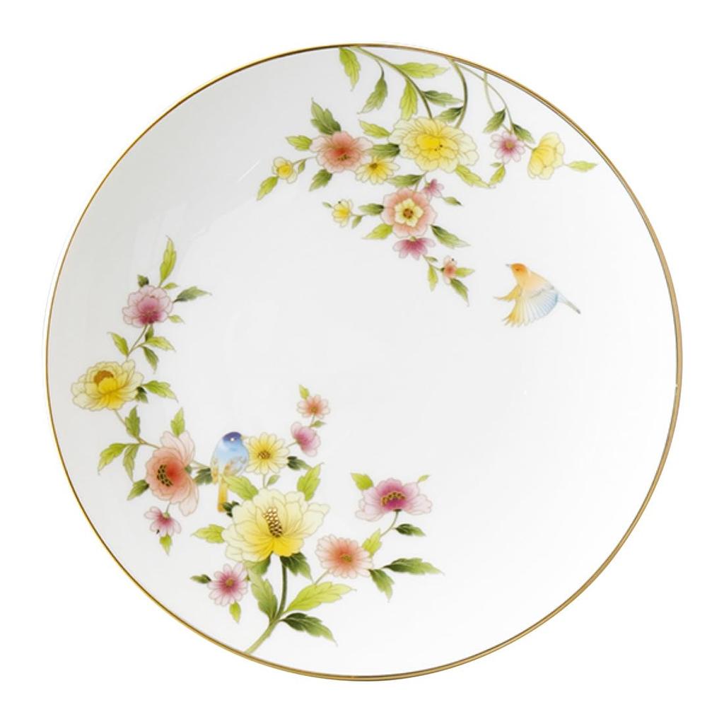 NARUMI Ramage Plate Set, 19cm, White, Floral Print, Cute and Stylish Pair of Plates, Gift Boxed, 52468-23400