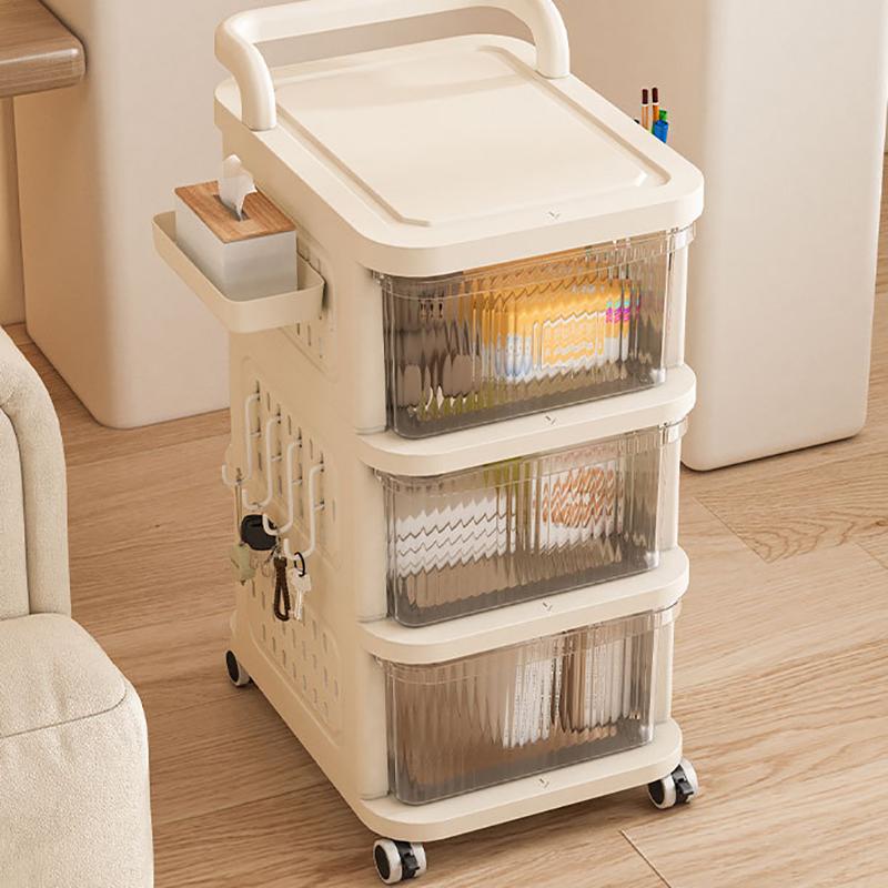Household Pegboard Plastic Trolley Drawer Snack Toy Cabinet Living Room Bedroom Study Multi-Layer Storage Cabinet