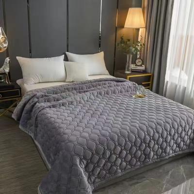 Weiche Samt Gesteppte Bettdecke Decke Kurzplüsch Sofa Handtuch Rutschfestes Bettlaken 270x230cm Tagesdecke Unterseite Uni oder Druck Zufällig