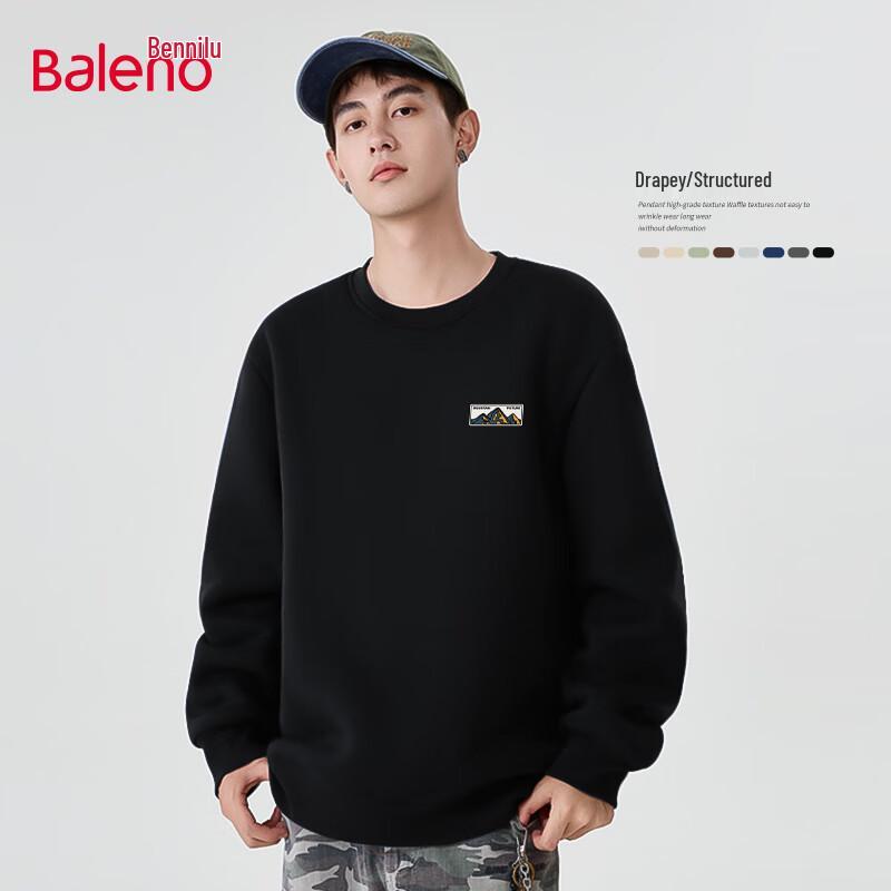 Baleno Men's Heavyweight Mountain Graphic Crew Neck Sweatshirt