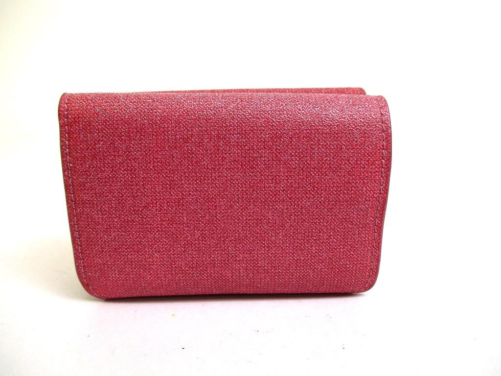 Authentic BALENCIAGA Glitter Pink Leather Trifold Cash Mini Wallet Purse #b183 Open box