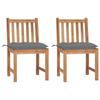 Day and Night - Day and Night Garden Chairs 2 Pcs Solid Teak Wood with Cushions
