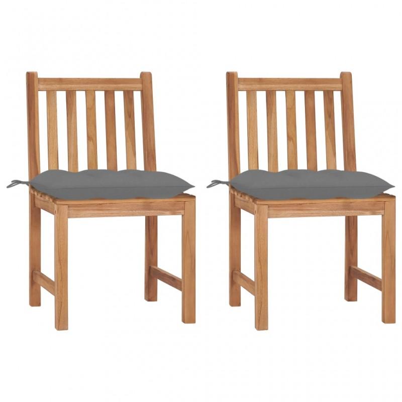Day and Night - Day and Night Garden Chairs 2 Pcs Solid Teak Wood with Cushions
