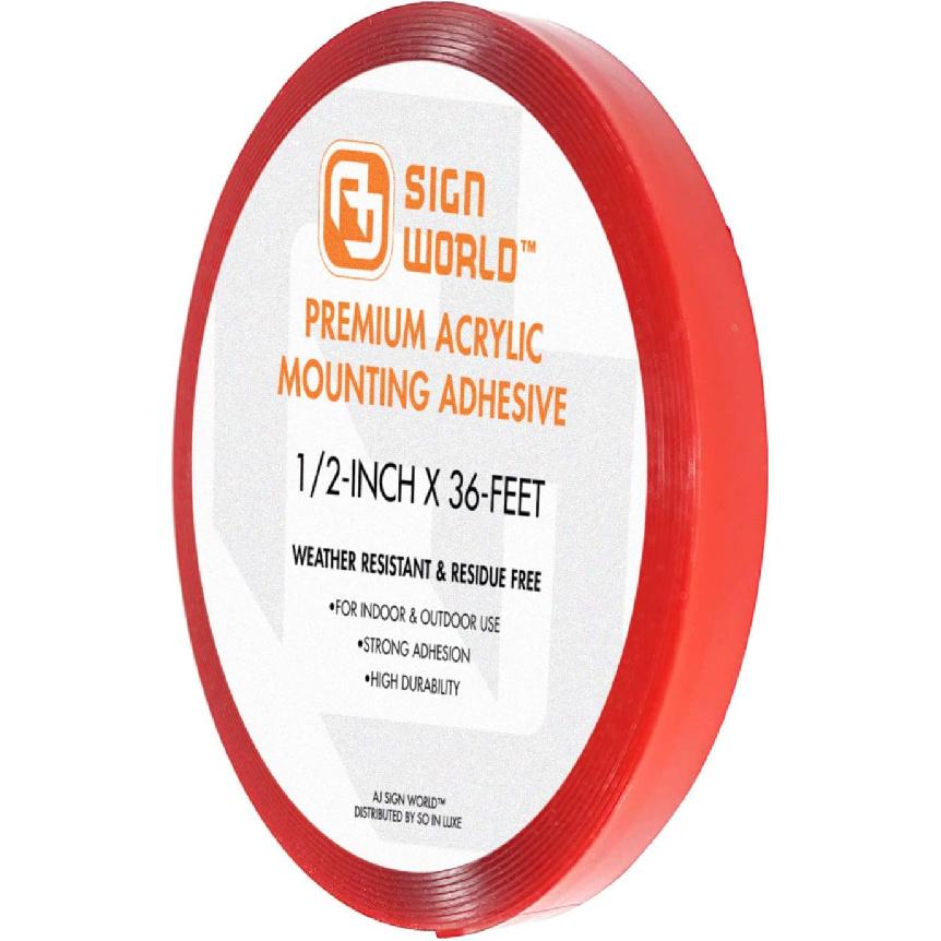 Best 1/2  Acrylic Double Sided Mounting Tape, Residue Free Upon Removal, Crystal Clear, Heavy Duty, Weather-Resistant (1/2-Inch x 36-Feet) 1/2-Inch