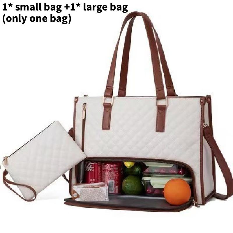 Sophisticated Pu Tote Bag With Inner Divider And Lunch Storage For Daily Commute