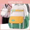 Trendy Simple Design Nylon School Backpack For Teens Versatile And Lightweight