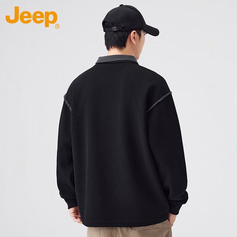 Jeep Men's Autumn/Winter Loose Fit Polo Collar Sweatshirt