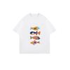 Oversized T Shirt Black Colorful Fish Print Casual Summer Wear