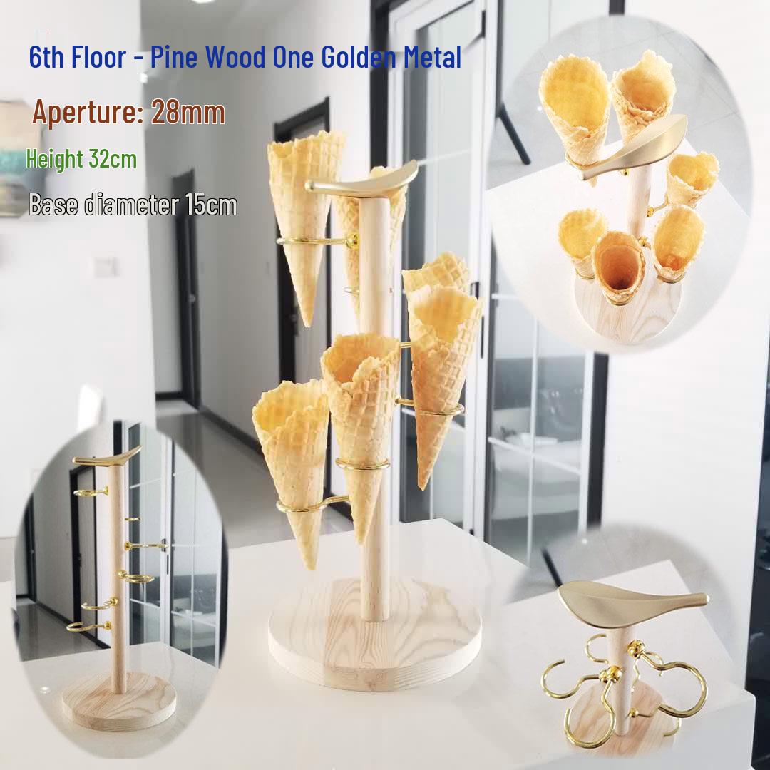 

Wooden Spiral Cone & Roll Display Stand Leaf Design
