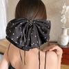Korean Polka Dot Bow Claw Hair Clip - High-End Cloud Bubble Design for Women