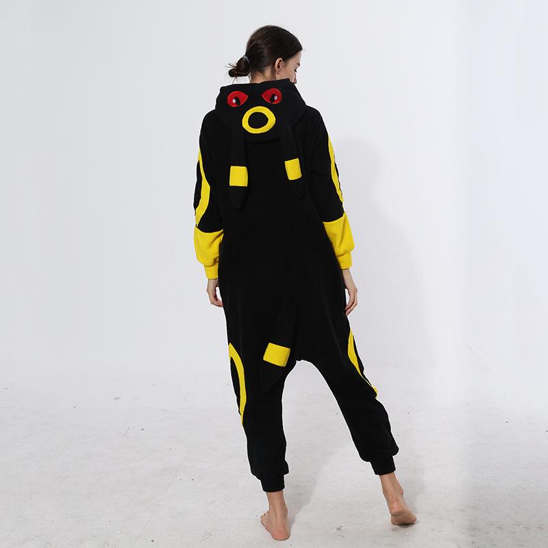Hot-Selling Eevee Cartoon Animal Onesie Couple Halloween Theme Fleece Homewear