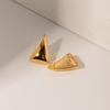 Smooth Triangular Earrings with Golden Texture, Women's Exclusive High-end Jewelry, Anti Discoloration and Texture, Versatile Earrings for Daily Use.