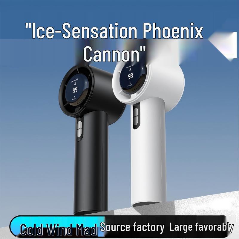 Southeast Asia 638 High-Speed Rechargeable Turbo Handheld Fan with Digital Display - 100-Speed.